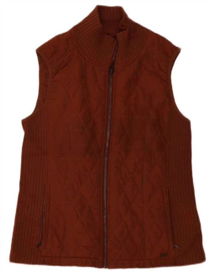 Gilet trapuntato sherpa da donna Prana UK 14 poliestere marrone medio