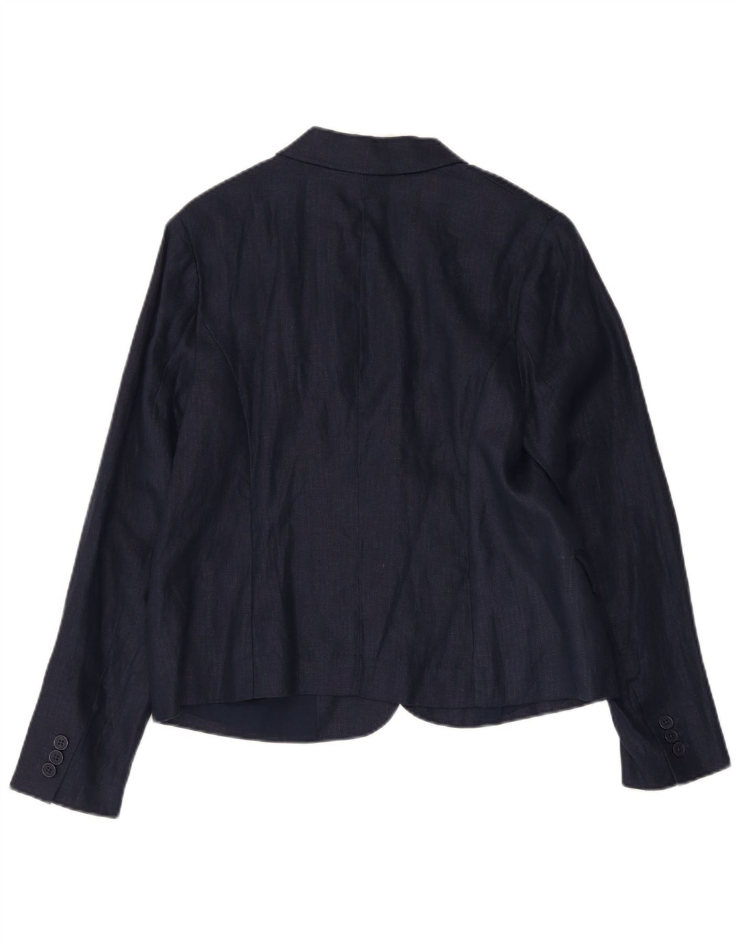 Giacca blazer da donna a 1 bottone Monsoon UK 14 grande lino blu navy