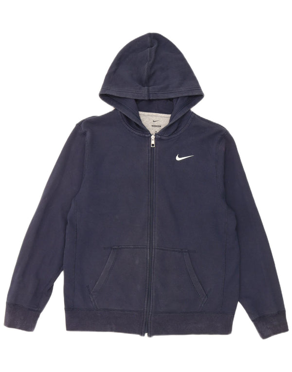 Felpa con cappuccio e zip Nike da bambino 13-14 anni XL in cotone blu navy