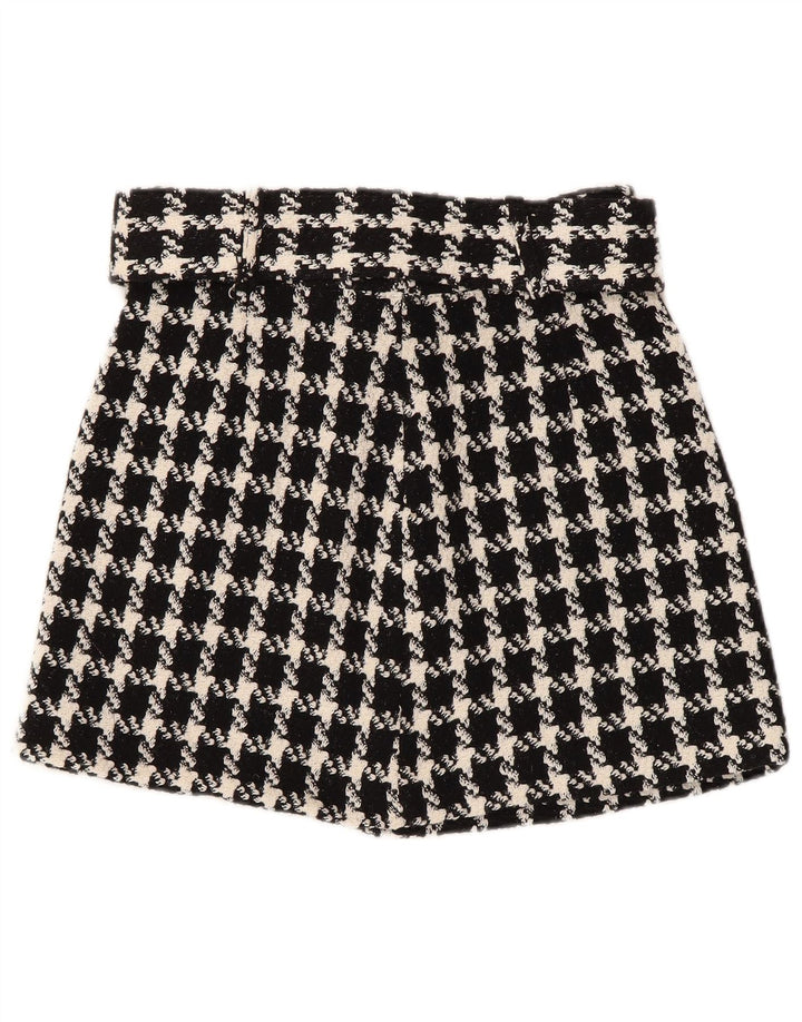 ZARA Womens Mini Skirt Medium W28 Black Houndstooth