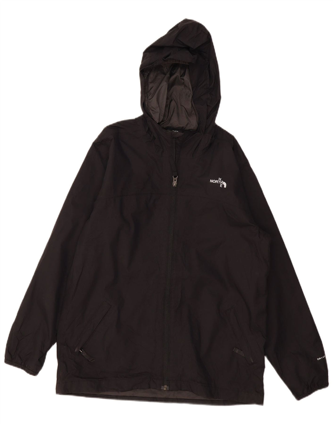 THE NORTH FACE Giacca antipioggia con cappuccio per ragazzi 11-12 anni Large in poliestere nero