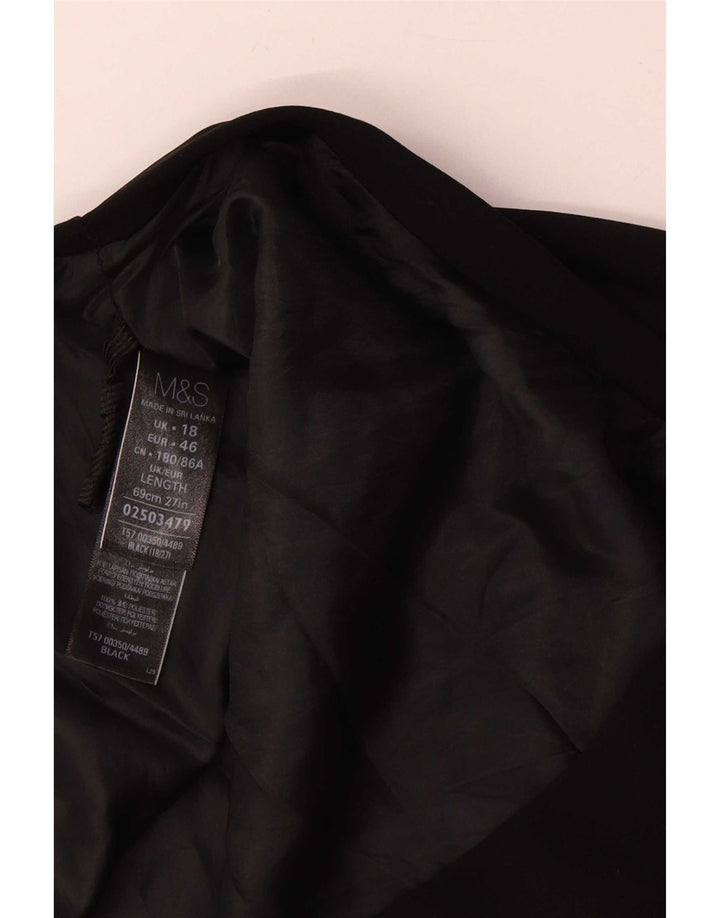 Gonna a trapezio da donna Marks & Spencer UK 18 XL W38 poliestere nero