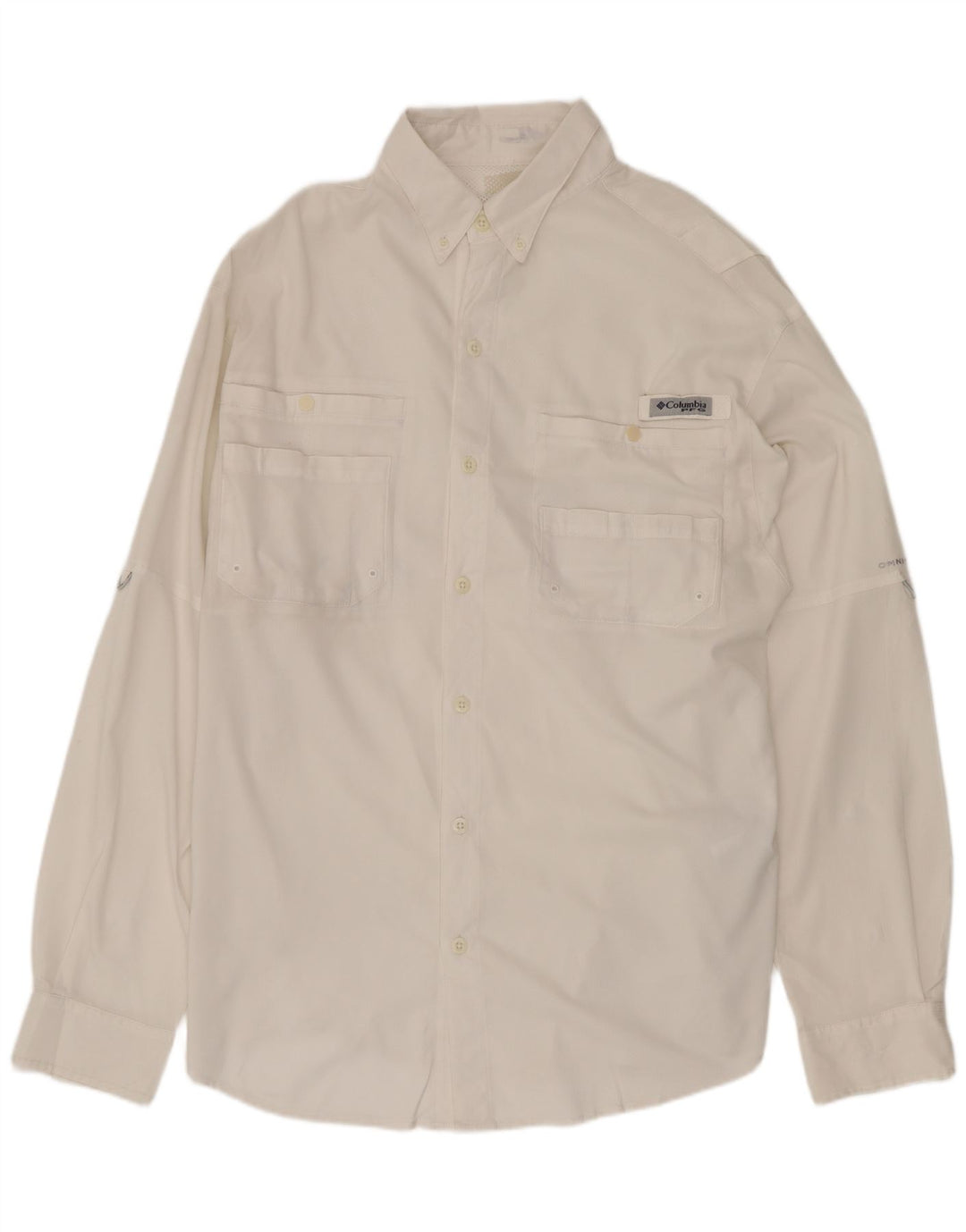 Camicia da uomo Columbia in poliestere bianco medio