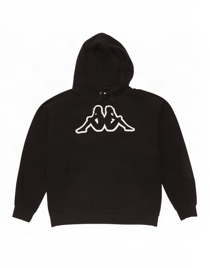 Maglione con cappuccio grafico da uomo Kappa piccolo nero