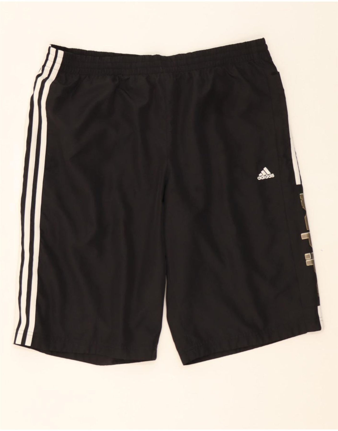 ADIDAS Mens Graphic Sport Shorts Large  Black Polyester Vintage Adidas and Second-Hand Adidas from Messina Hembry 