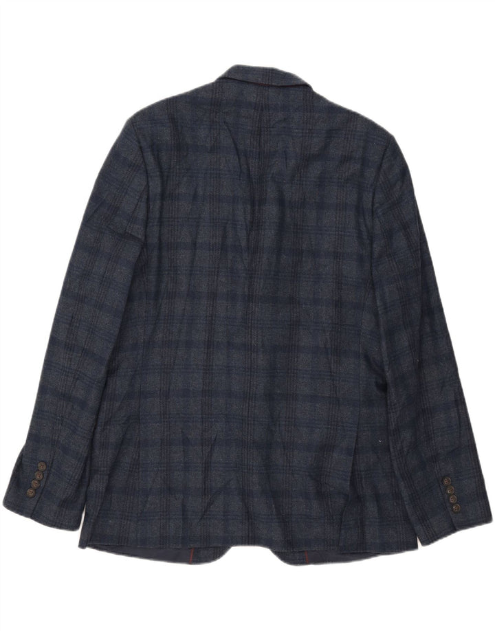 Giacca blazer a 2 bottoni Marks & Spencer da uomo UK 44 2XL lana a quadri blu