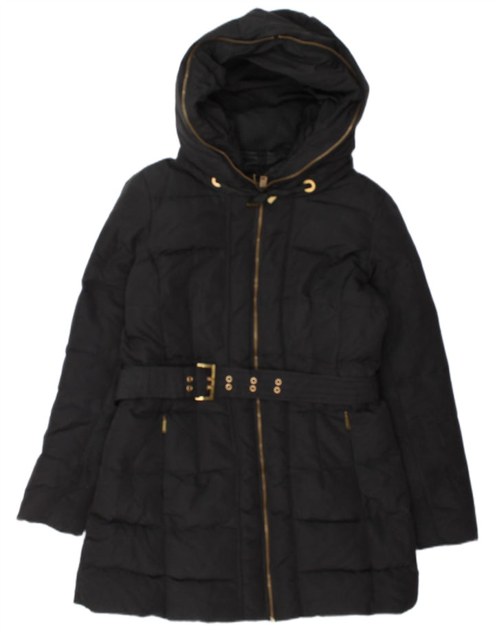 Cappotto imbottito con cappuccio da donna Zara UK 14 grande nero