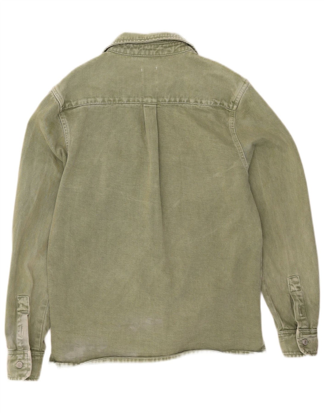 Camicia in denim dalla vestibilità rilassata da uomo ZARA in cotone verde medio