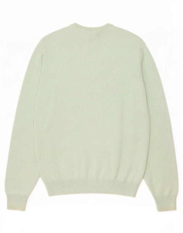 Marks & Spencer Mens V-Neck Jumper Sweater Large Turquoise Cotton