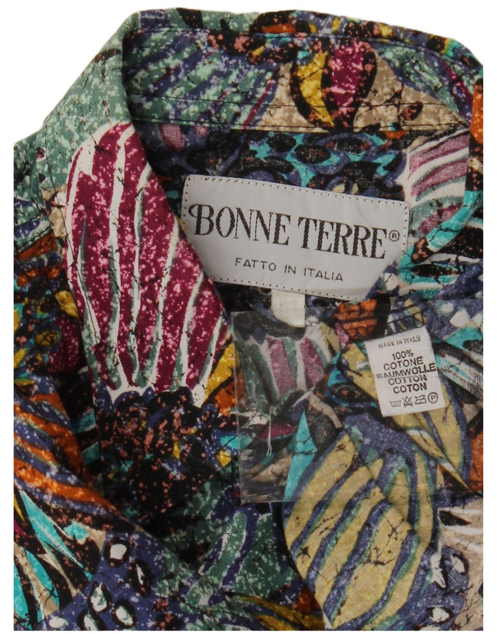 Camicia a maniche corte da uomo Bonne Terre in cotone floreale multicolore medio