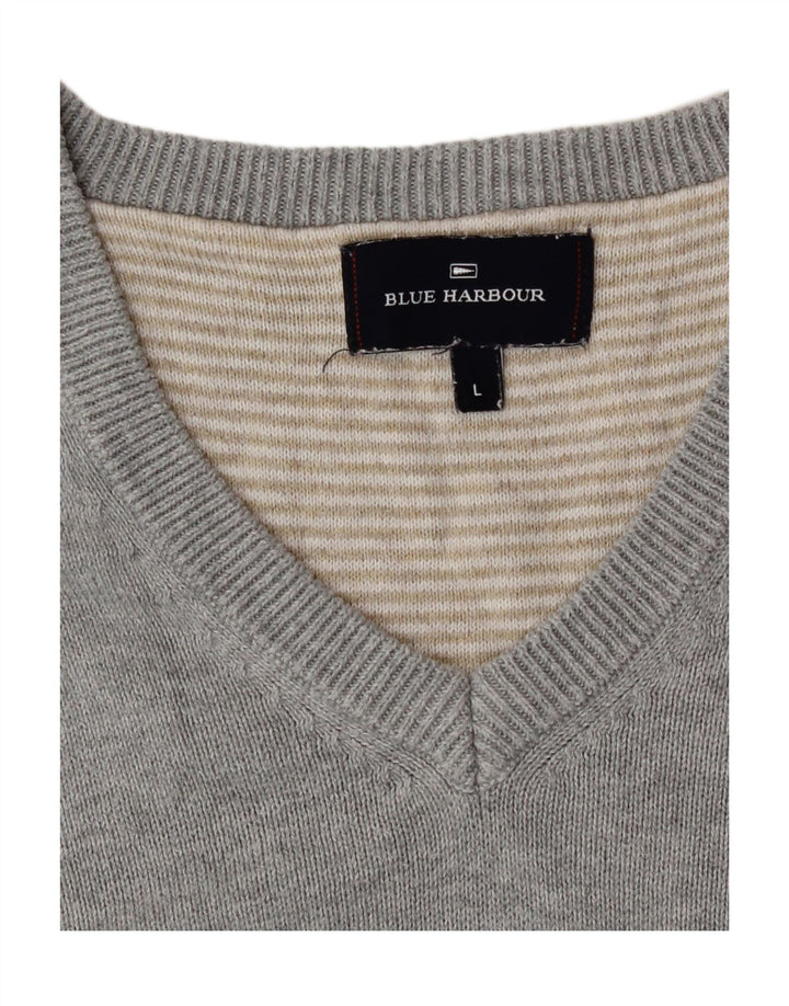 Canotta da uomo Marks & Spencer Blue Harbour con scollo a V, grande grigia