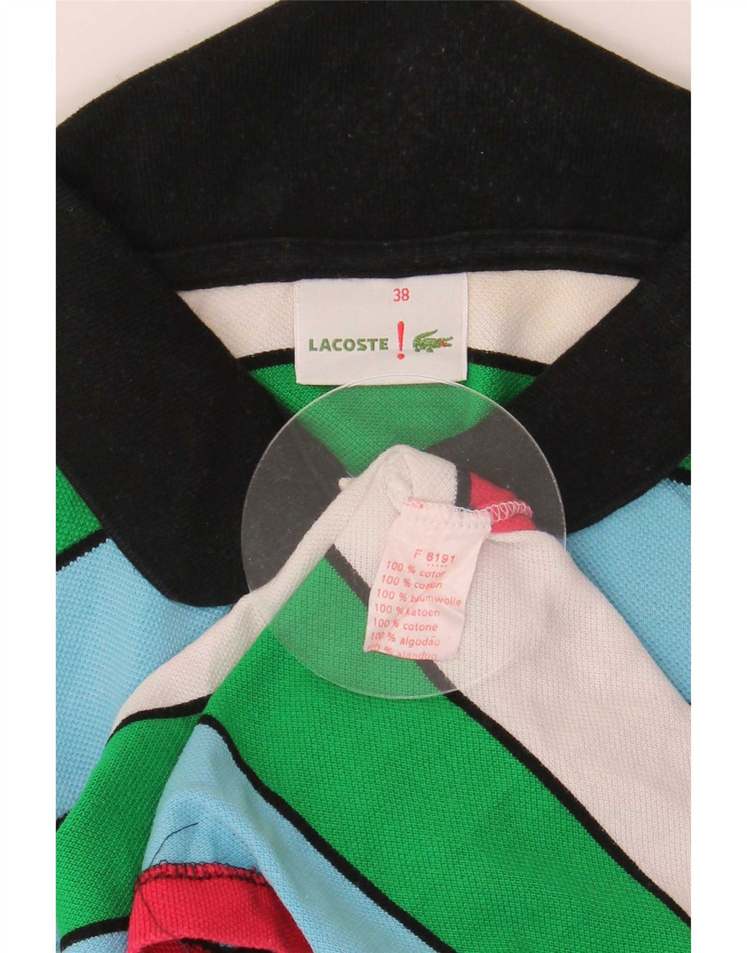 Polo da donna Lacoste EU 38 cotone a righe multicolore medio
