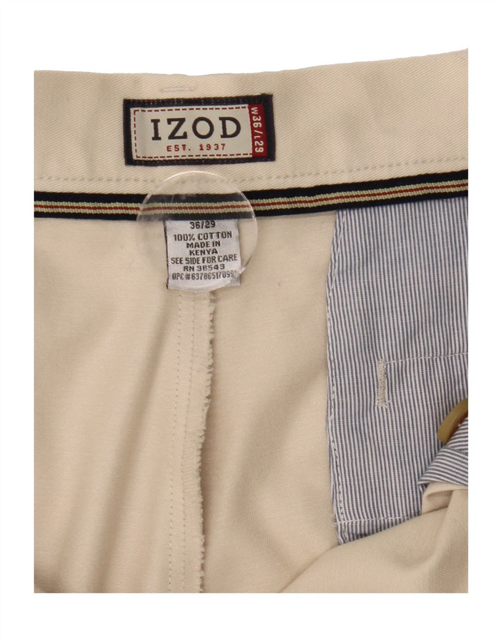IZOD Mens Pegged Chino Trousers W36 L29 Off White Cotton Vintage Izod and Second-Hand Izod from Messina Hembry 