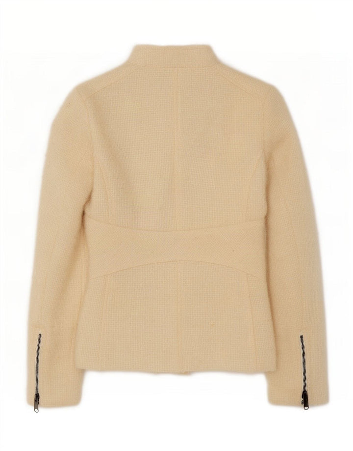 Giacca blazer con zip intera da donna Zara EU 40 lana media bianco sporco