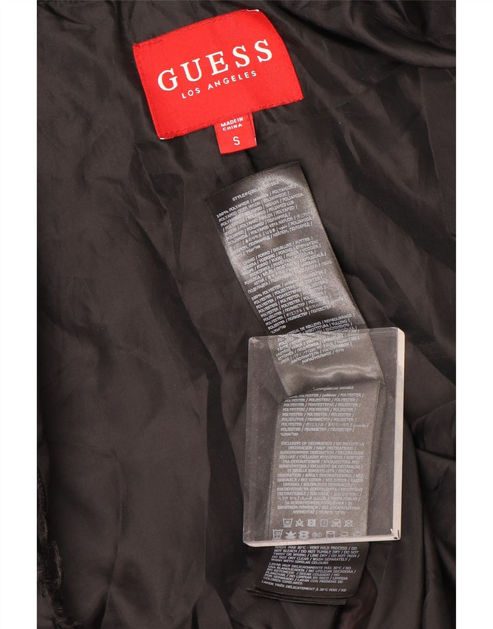Guess Giacca imbottita con grafica da donna UK 10 Small Poliestere nero