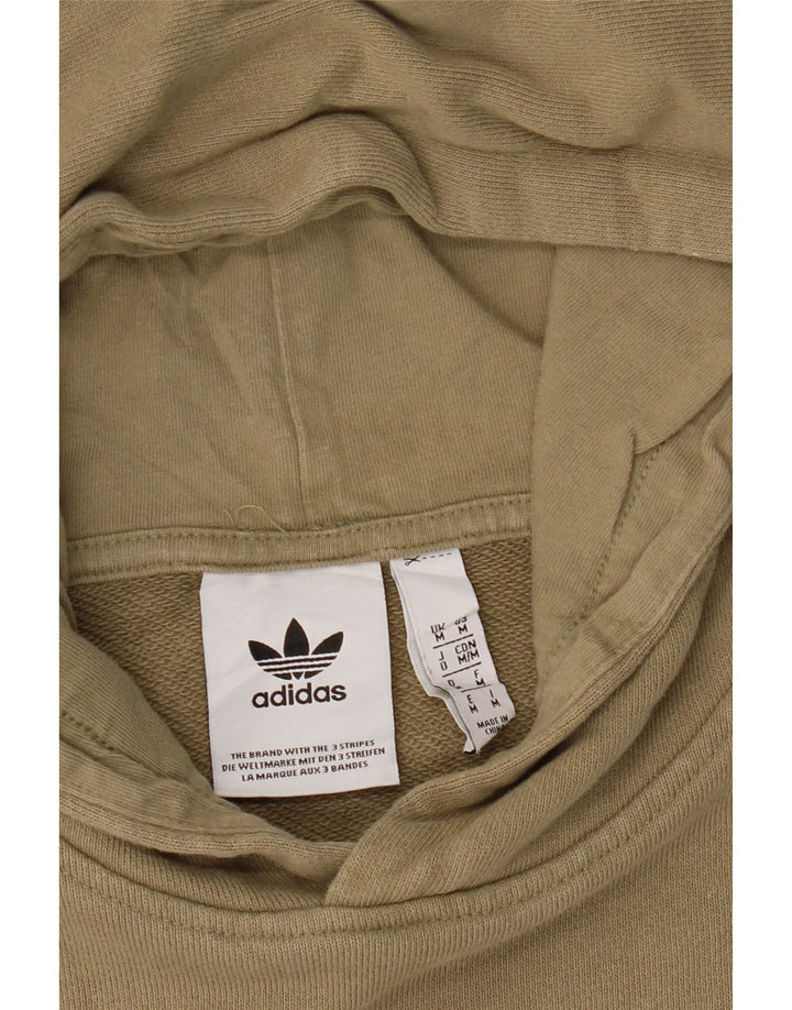 ADIDAS Mens Graphic Hoodie Jumper Medium Beige Cotton Vintage Adidas and Second-Hand Adidas from Messina Hembry 