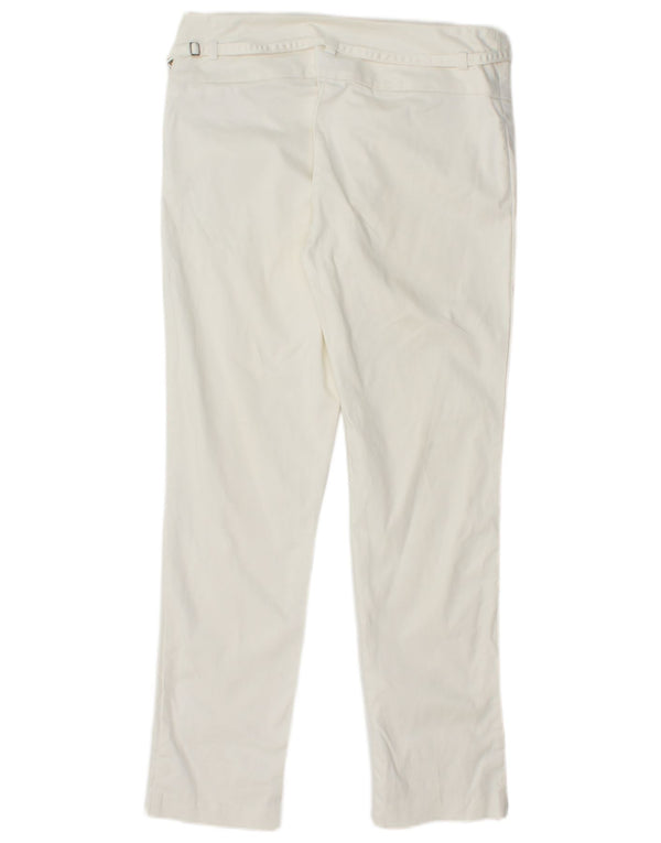 MOSCHINO Womens Slim Casual Trousers UK 12 Medium W30 L28  White
