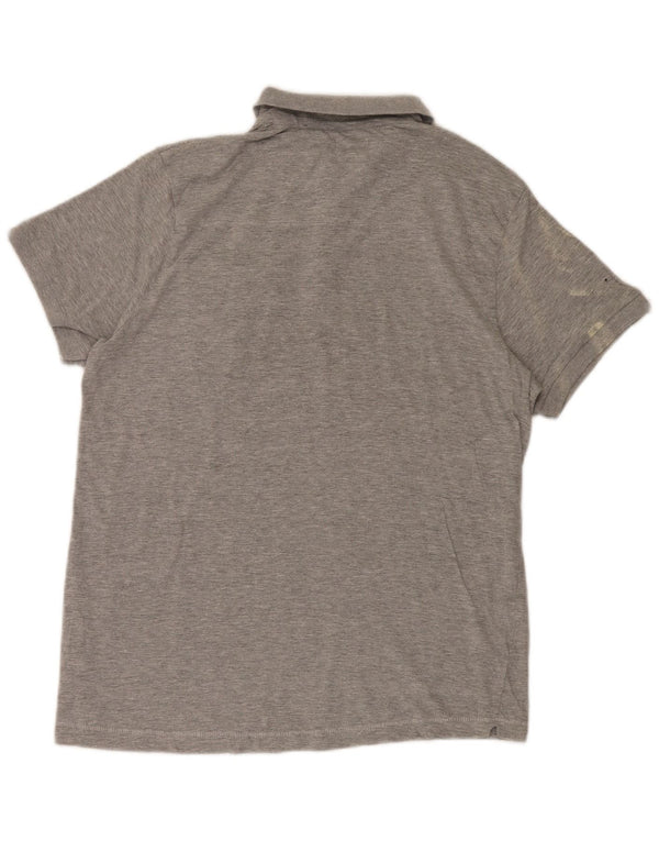 Polo da uomo French Connection XL in cotone chiazzato grigio