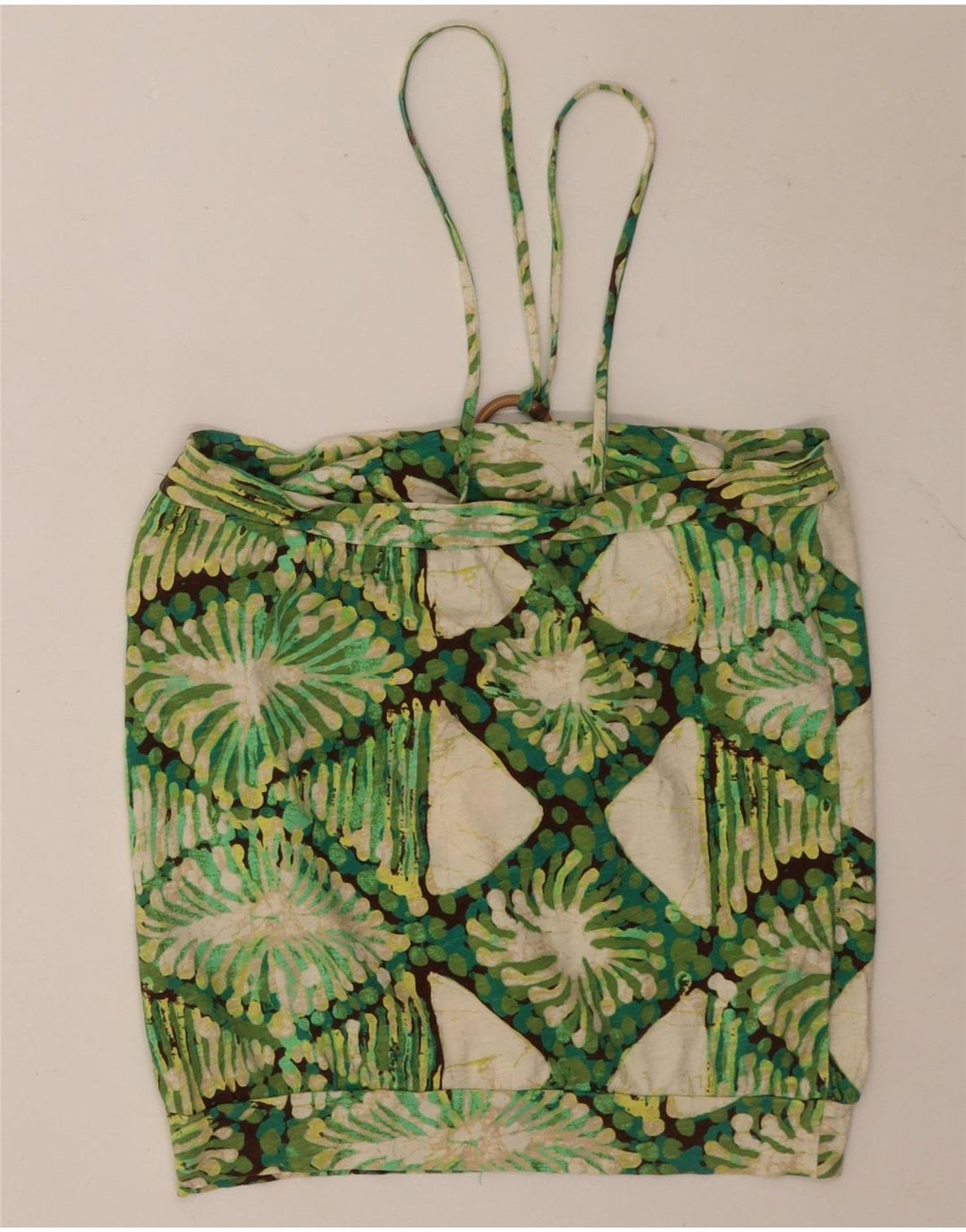 Gap Top corto da donna alla caviglia UK 12 Verde medio Argyle/Diamond Cotton