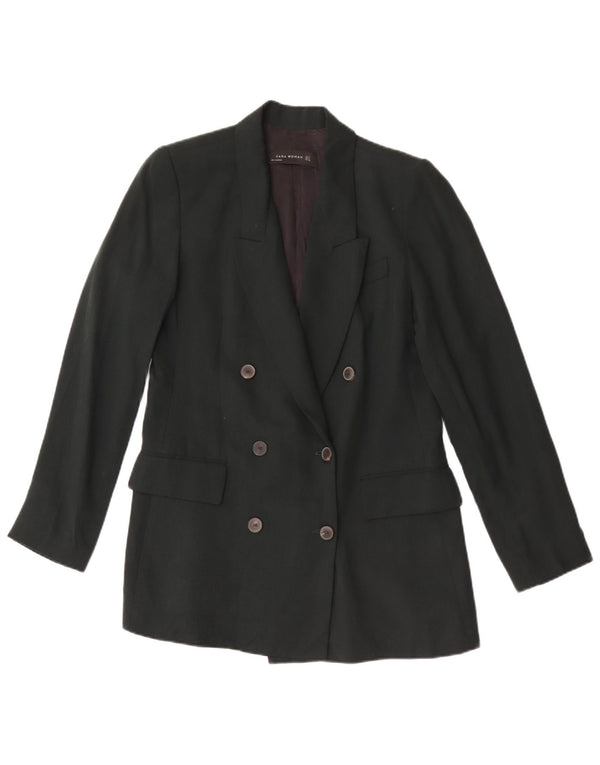 Giacca blazer doppiopetto da donna Zara UK 10 piccola verde Lyocell