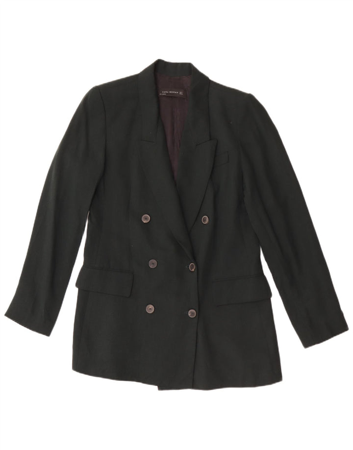 Giacca blazer doppiopetto da donna Zara UK 10 piccola verde Lyocell