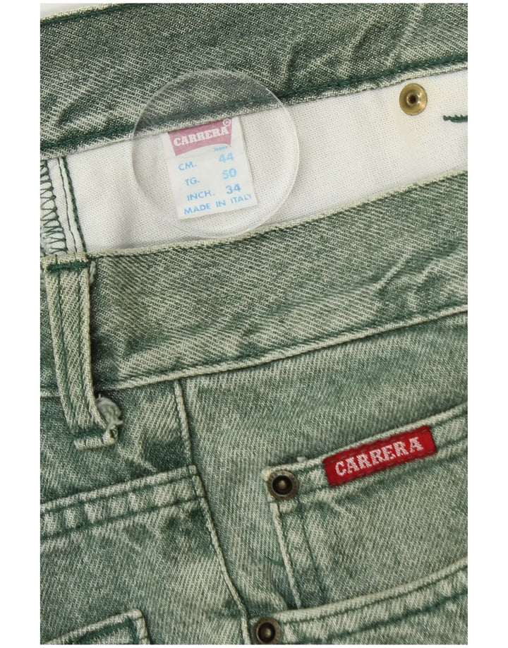 CARRERA Jeans Cropped a Vita Alta da Uomo IT 50 Large W34 L25 Cotone Verde