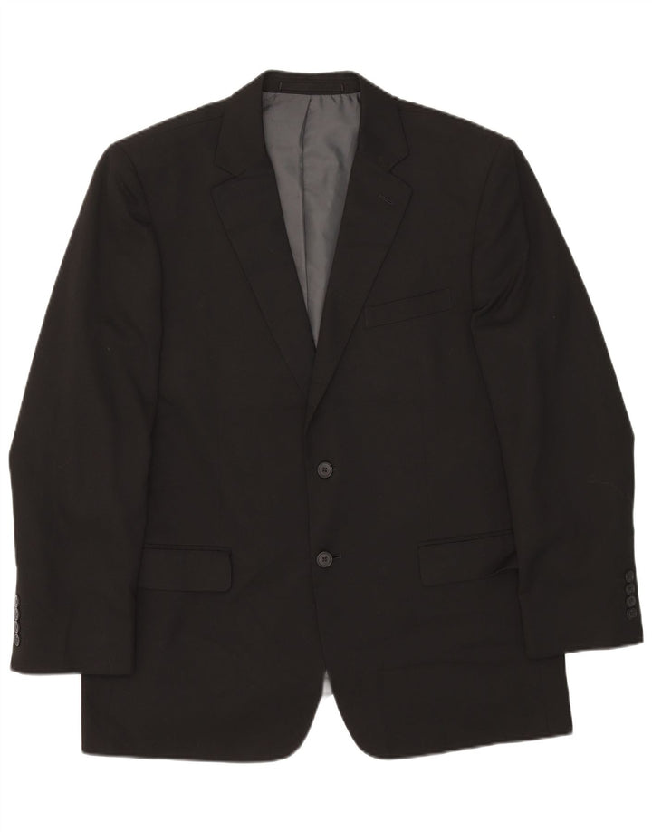 Giacca blazer a 2 bottoni Marks & Spencer da uomo UK 42 grande poliestere nero