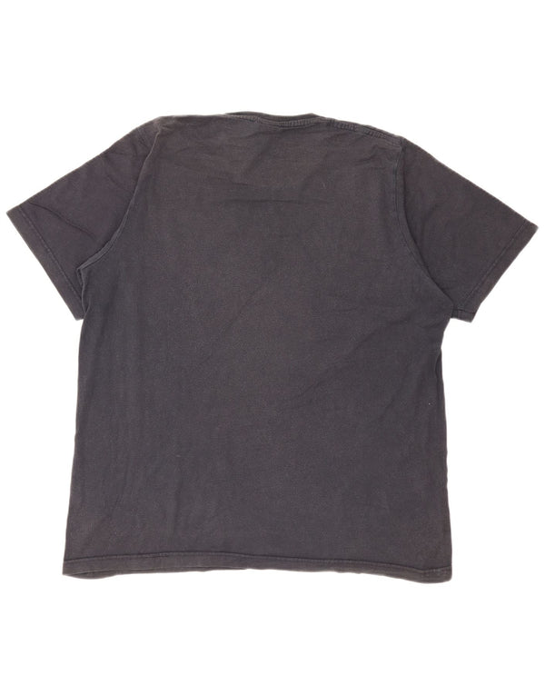 T-shirt grafica da uomo Adidas Top Large in cotone color block blu navy