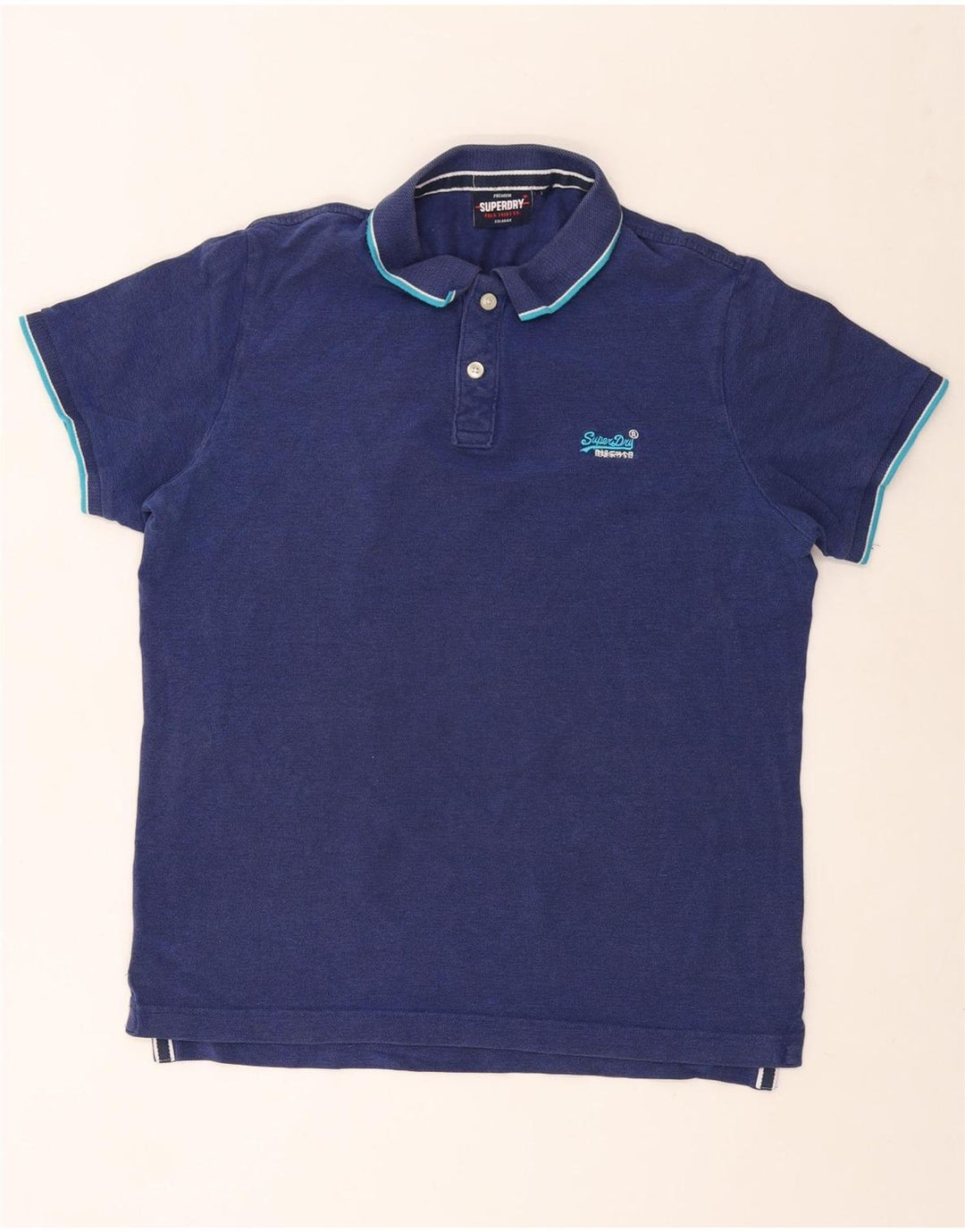 Polo da uomo SUPERDRY 2XL in cotone blu navy
