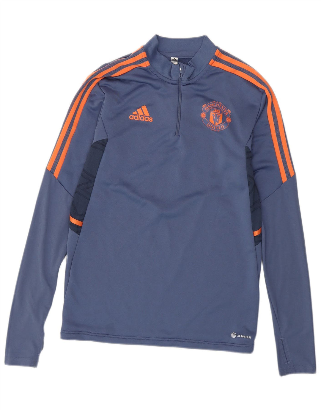 Adidas Uomo Manchester United Pullover Tuta Top Small Blu Colourblock