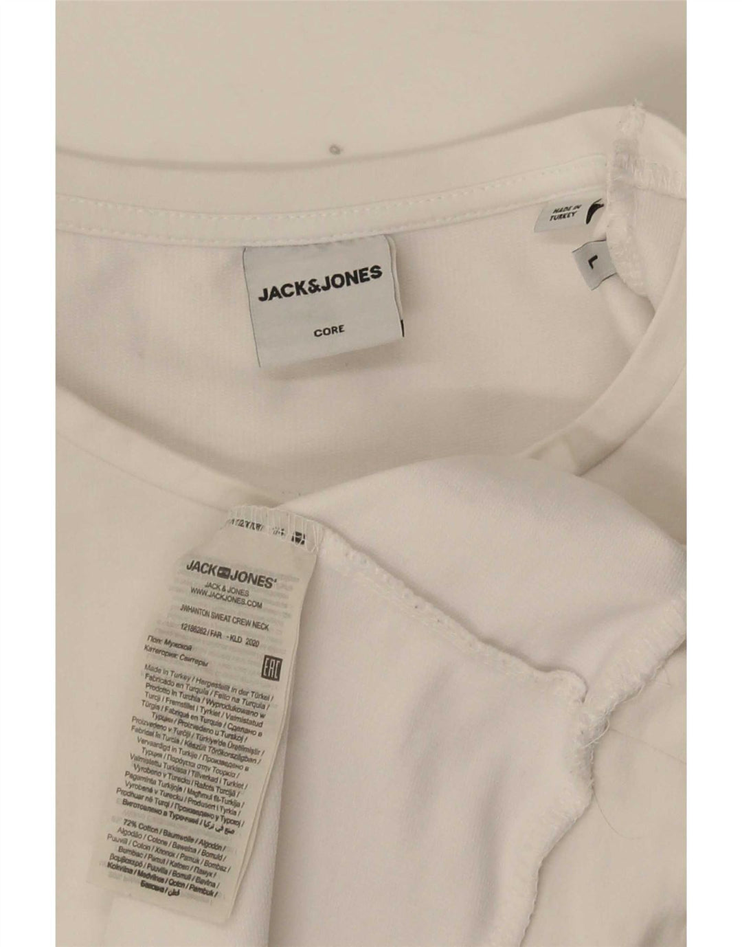 Jack & Jones Felpa grafica da uomo Maglione grande cotone bianco