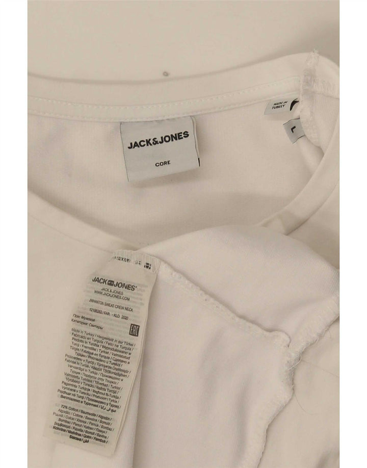 Jack & Jones Felpa grafica da uomo Maglione grande cotone bianco