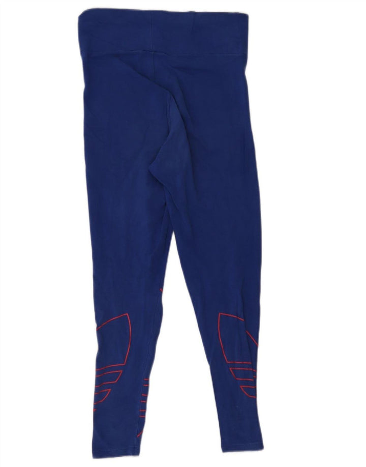 Leggings grafici da donna Adidas UK 14 cotone blu medio