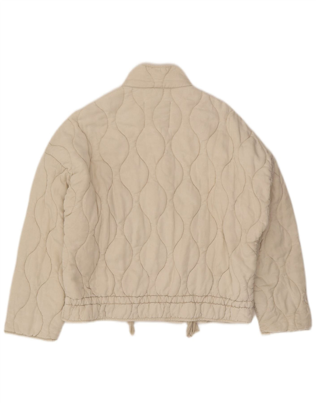 Giacca trapuntata oversize da donna Zara UK 10 piccola in cotone beige