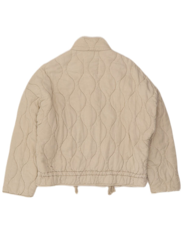 Giacca trapuntata oversize da donna Zara UK 10 piccola in cotone beige