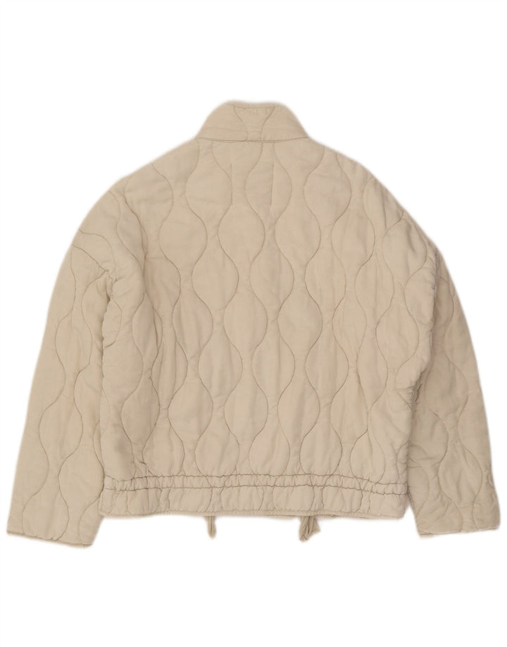 Giacca trapuntata oversize da donna Zara UK 10 piccola in cotone beige
