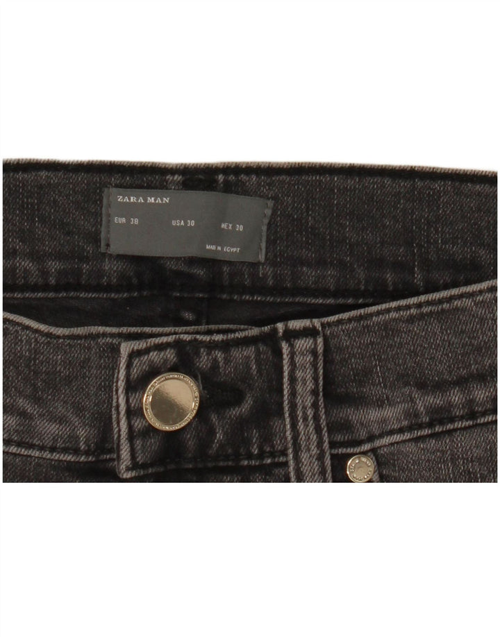 Jeans dritti da uomo ZARA EU 38 Small W30 L29 Nero