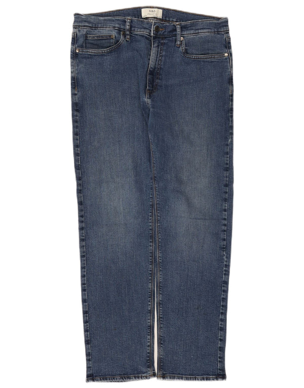 Jeans dritti da uomo Marks & Spencer W34 L31 cotone blu