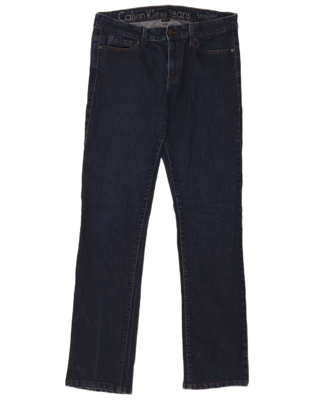 Jeans dritti da donna Calvin Klein US 8 Medium W29 L31 Cotone blu navy