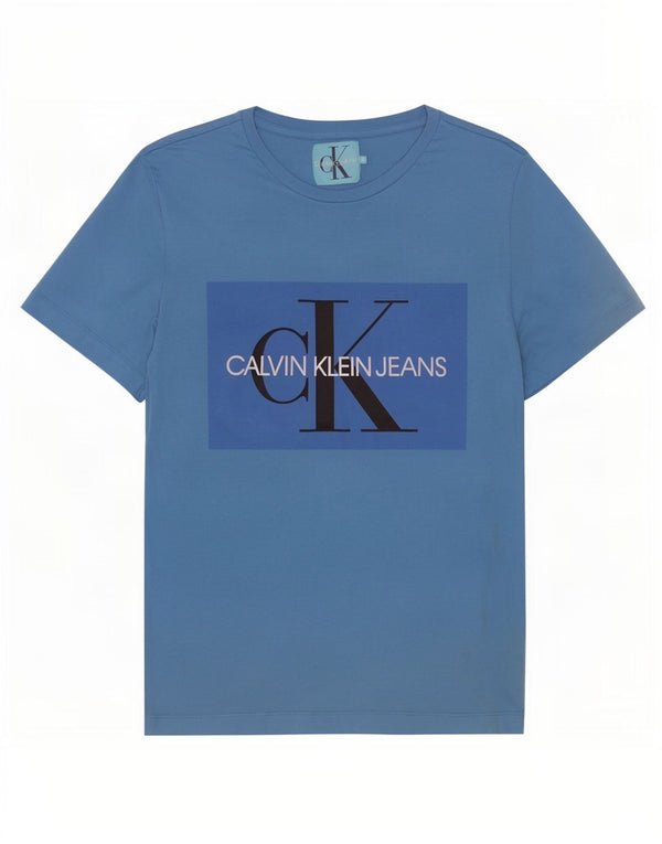 Maglietta grafica da uomo Calvin Klein Jeans Top in cotone blu medio