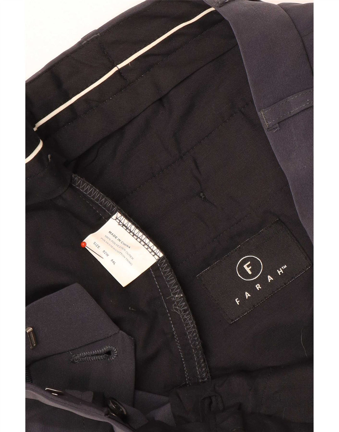 Pantaloni da abito dritti da uomo Farah W34 L32 poliestere grigio