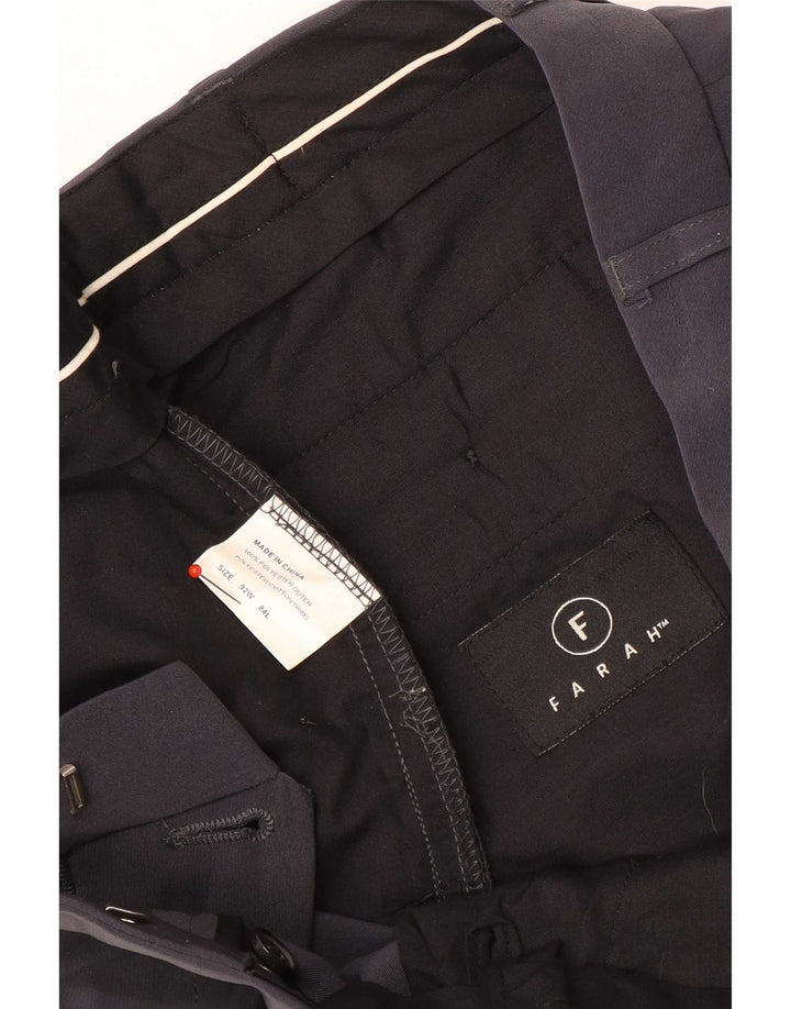 Pantaloni da abito dritti da uomo Farah W34 L32 poliestere grigio