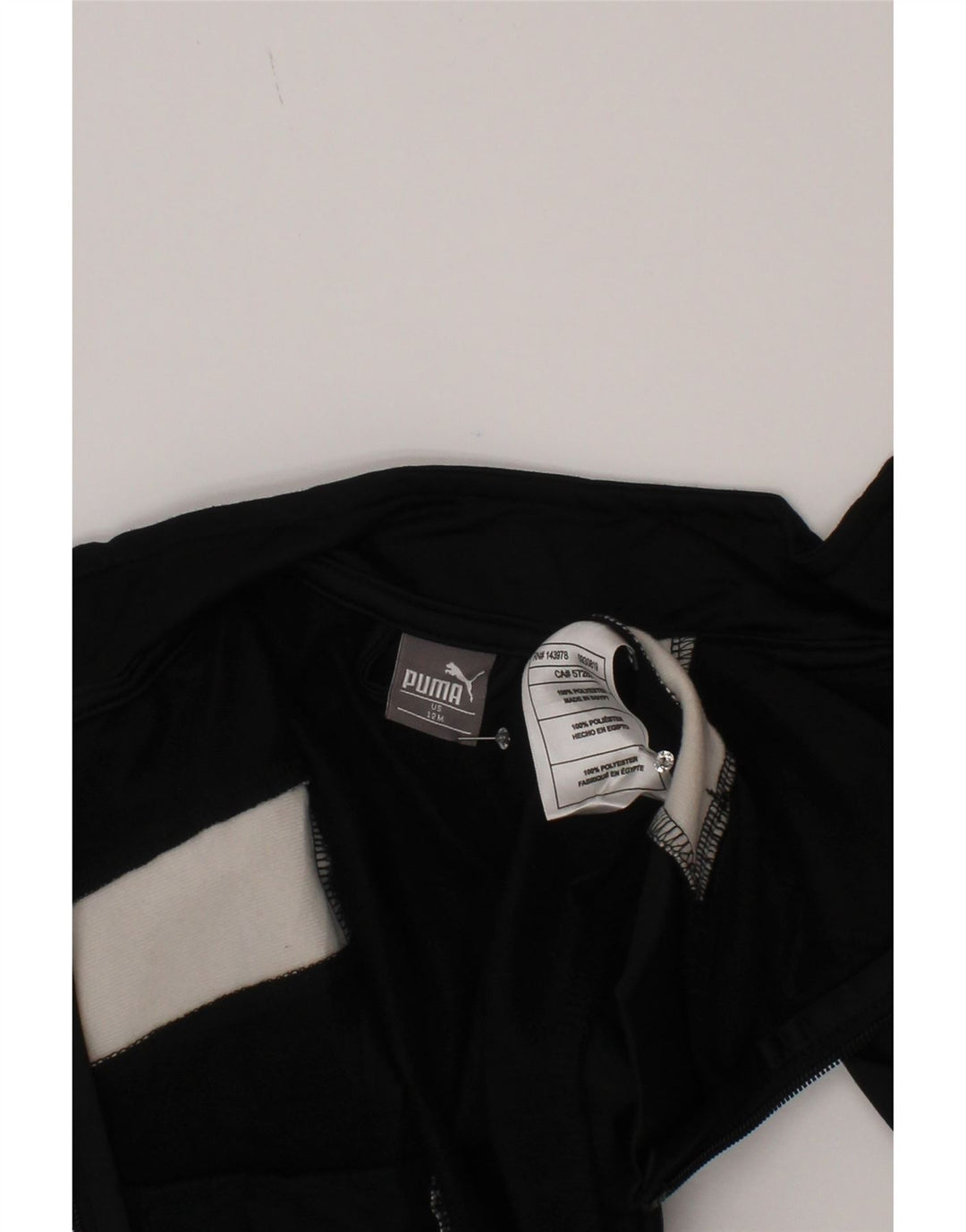 Giacca da tuta da bambino Puma da bambino 9-12 mesi in poliestere color block nero