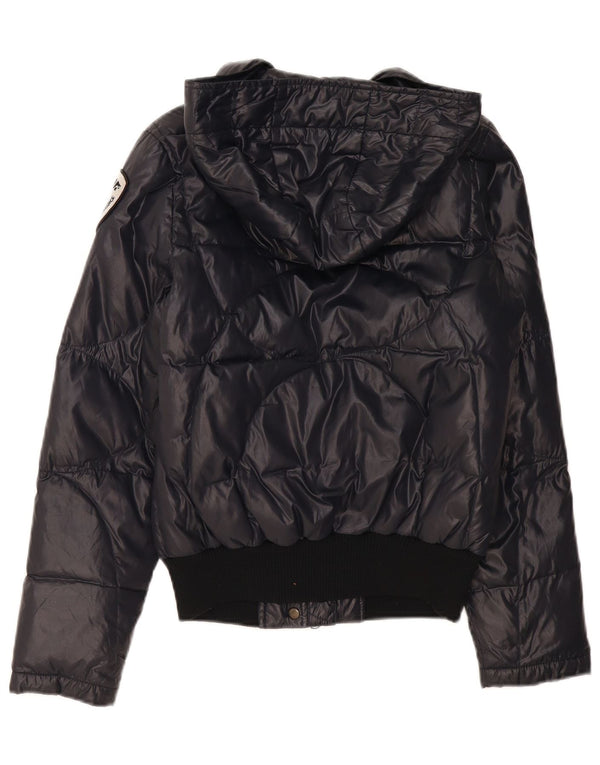 Giacca imbottita con cappuccio da donna Blauer UK 14 media blu navy in poliammide