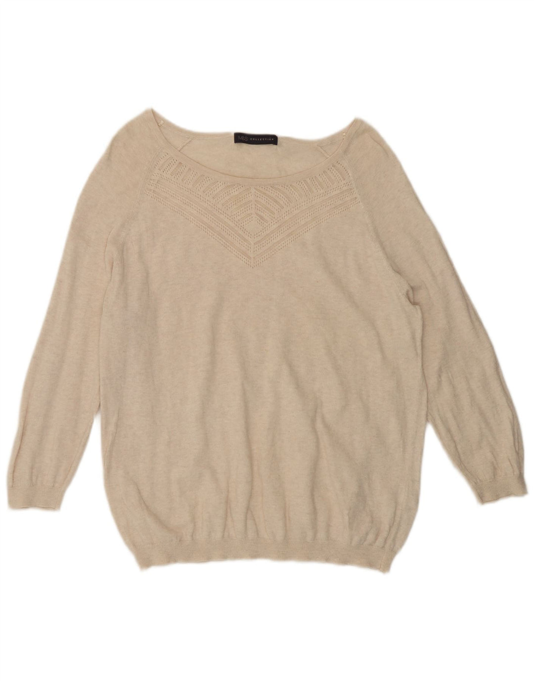 Maglione maglione con scollo a barca da donna Marks & Spencer UK 16 grande Beige
