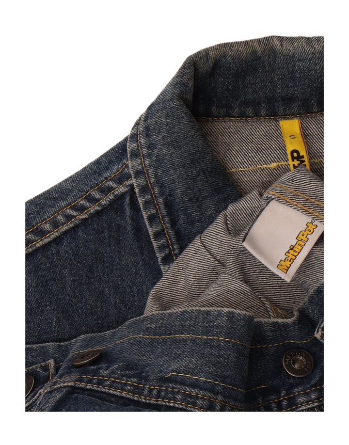 MELTIN' POT Womens Denim Jacket UK 10 Small Blue Cotton Vintage Meltin' Pot and Second-Hand Meltin' Pot from Messina Hembry 