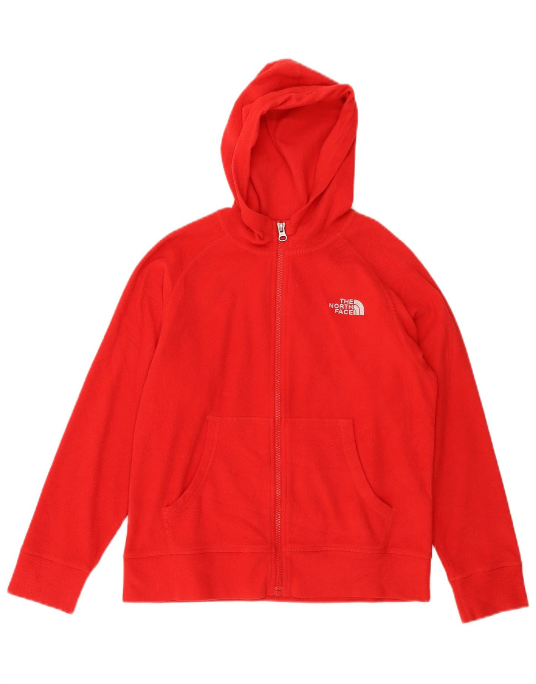 Giacca in pile con cappuccio THE NORTH FACE da bambino 9-10 anni in poliestere rosso medio