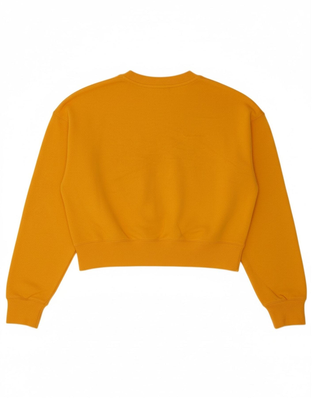CHAMPION Womens Crop Sweatshirt Jumper UK 14 Medium Yellow Cotton