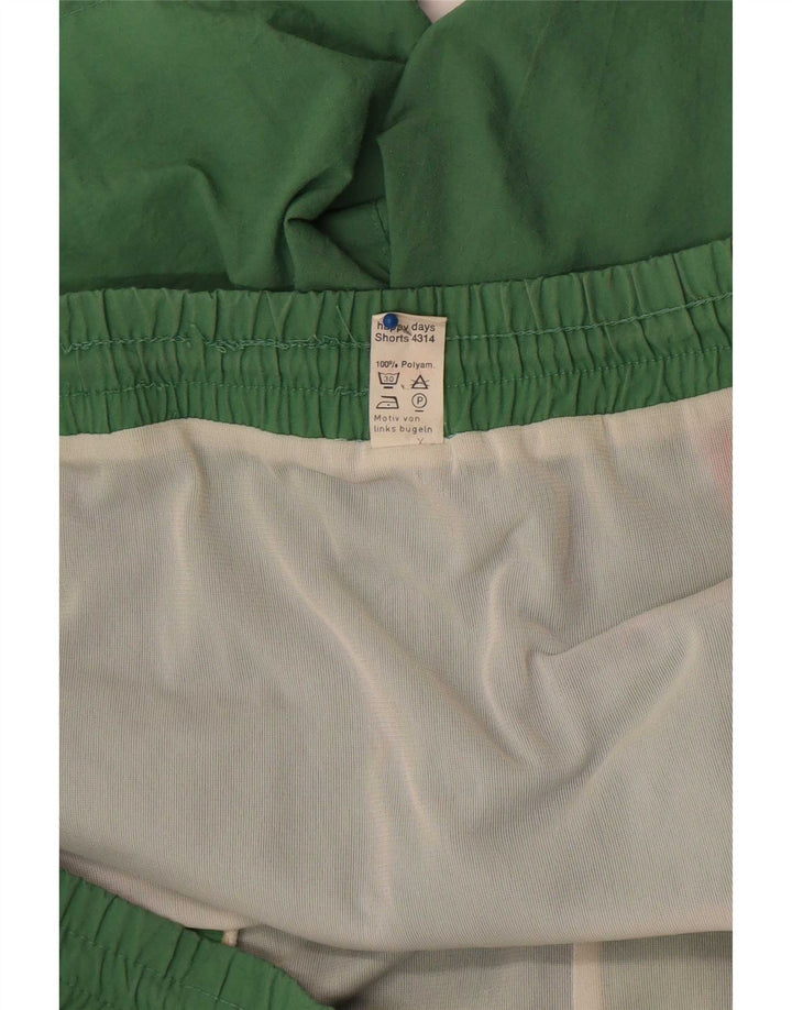 Pantaloncini da bagno grafici da uomo Triumph XL verde color block in poliammide