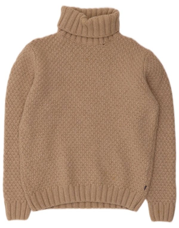 Gant maglione da donna a collo alto con collo alto UK 16 grande lana beige